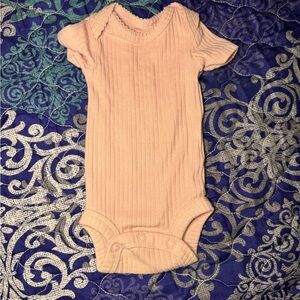 Peach Ribbed Baby Onesie
